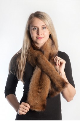 Polecat fur scarf - dark